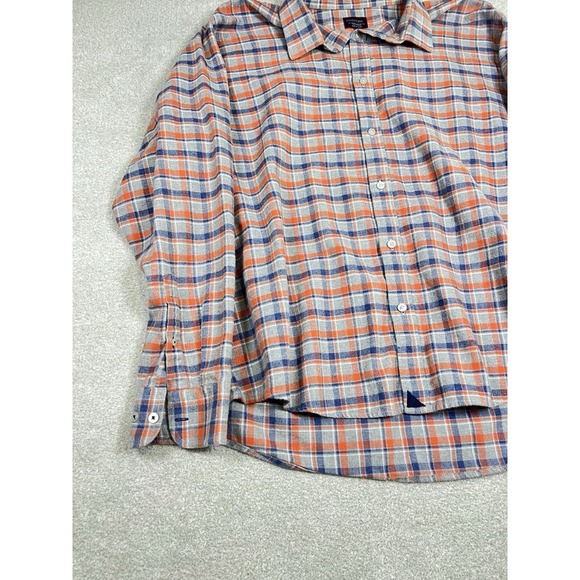 UNTUCKit Long Sleeve Plaid Flannel Button Up Shirt Size 3XL gray‎ Orange Blue - Picture 2 of 6